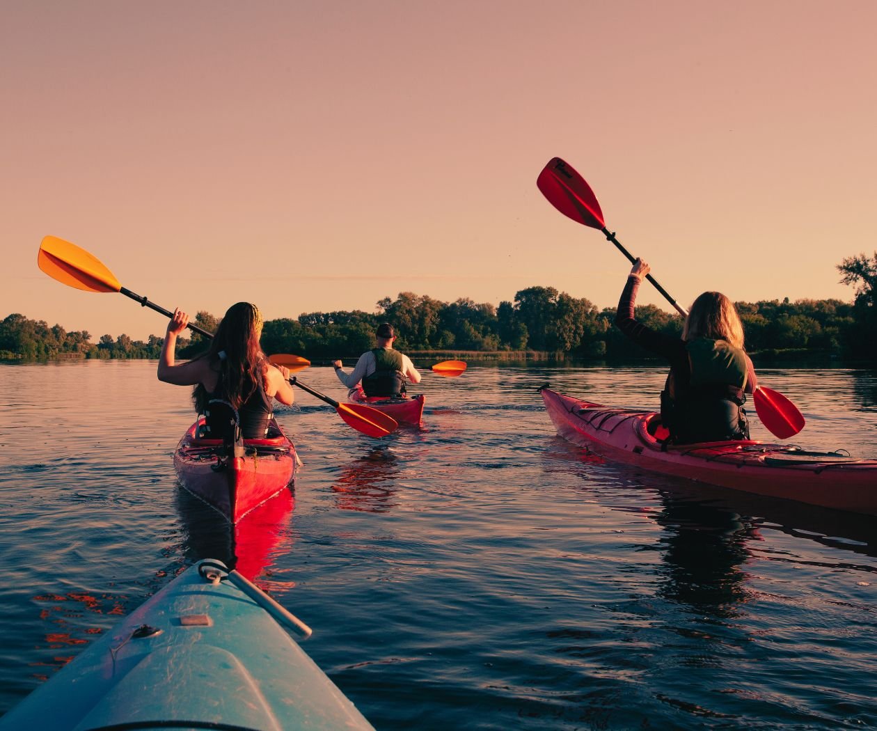 Thrilling kayaking adventure amidst serene backwaters and mangroves during the golden hour.