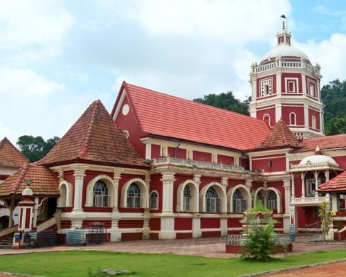 Serene Shri Shantadurga Temple nestled in the heart of Ponda, Goa.